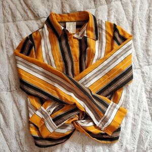 Twisted front button up shirt